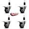Service Caster 3'' Black Poly Swivel 1-3/8'' Expanding Stem Caster Set Total Lock Brake, 4PK SCC-EXTTL20S314-PPUB-BLK-138-4 - alternate 3